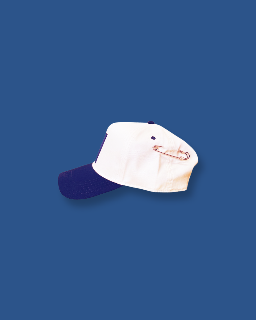 "H' Baseball Snapback Cap - Navy.Natural
