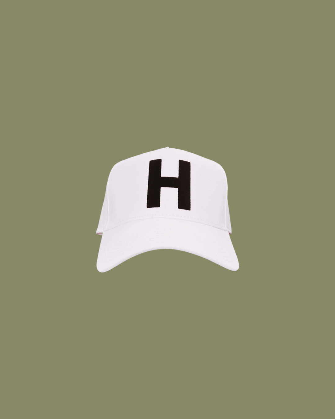"H' Baseball Snapback Cap - White