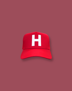 "H' Baseball Snapback Cap - Red