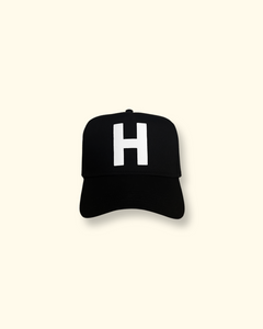 "H' Baseball Snapback Cap - Black